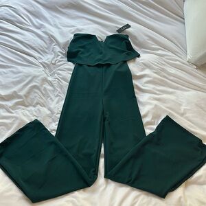 Dark Green Lulus Strapless Jumpsuit. Size S. Never worn!